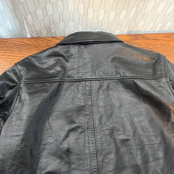 Vintage Liz Claiborne Shiny Leather Zip-Front Jacket - XL Lizsport - Picture 5 of 8